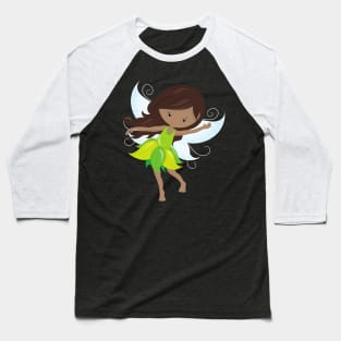 African American Fairy, Forest Fairy, Magic Fairy Baseball T-Shirt